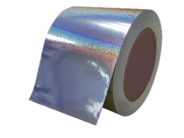 50mic millet dot holographic PVC/hotmelt adhesive/140g white PEK liner